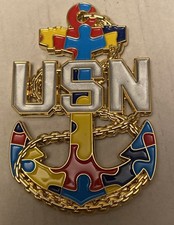USN Support Educate Advocate Love, Autism Challenge Coin New picture