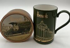 Harrods Knightsbridge Mug Fine Stoneware Green & Gold Details & Small Candy Tin picture