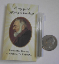 Patron Adolescents St Saint Padre Pio blessed healing oil vial & prayer card picture