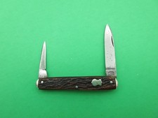 Vintage Valley Forge Cutlery Co 2 Blade Bone Folding Pocket Knife Newark NJ picture