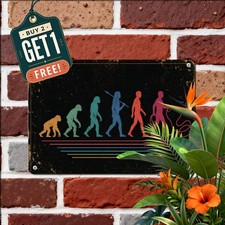 Human Evolution Silhouette Timeline Science Art Metal Tin Sign 8x12 Plaque picture