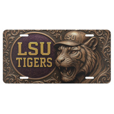LSU Tigers Flat License Plate 6"x12" Aluminum Front Car Tag picture