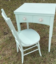 Sewing Machine Cabinet Makeover Into A Desk And Chair picture