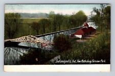 Indianapolis IN-Indiana, Tow Path along Fairview Park, Vintage c1907 Postcard picture