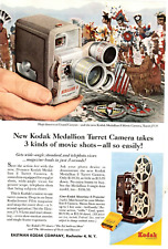 1958 Print Ad Kodak Medallion Movie Camera takes 3 kinds of shots-easily picture