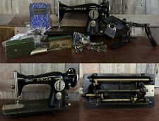 RARE Nickel Badge 1932 Singer 15-91 Sewing Machine ENTIRE Cabinet Metal Hardware picture