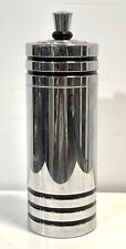 Vintage Chase Art Deco Chrome Cocktail Gaiety Shaker Black Bands picture