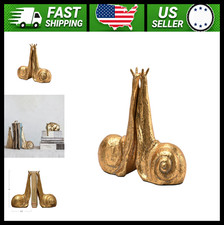 Creative Co-Op Distressed Cast Metal Snail Bookends Gold picture