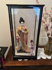 2 Vintage Japanese Geisha Doll In Case picture