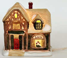 Vintage 1990s MiniTown USA  Porcelain Christmas Village House Lighted Inn Works picture