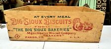 Big Sioux Biscuits Wooden Crate Box Manchester Biscuit Co Sioux Falls SD Wood picture