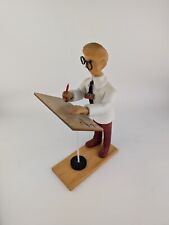 Very RARE Vintage Romer Italy Hand Carved Wooden Architect Engineer Figurine picture