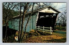 Summit Co OH-Ohio, Covered Bridge at Everett Road, Vintage Postcard picture