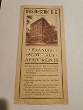 Vintage Francis Scott Key Apartments Hotel Washington DC Pamphlet Brochure Map picture