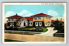 Ashland OH-Ohio, TW Miller Residence, Antique, Vintage Souvenir Postcard picture