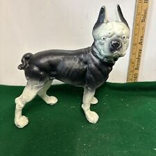 Vintage Cast Iron Boston Terrier/Bull Dog Door Stop White and Black picture