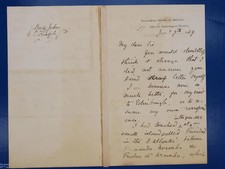 1869 Joseph Beete Jukes Signed Letter to Charles Kingsley Geologist picture