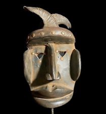 African Tribal Face Mask Wood Hand Carved Vintage Dan Kran Kaogle Mask-8230 picture