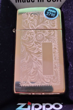  2014 Zippo Windproof Slim Brass Venetian Lighter, 1652B, New In Box picture