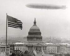 LZ 127 Graf Zeppelin Over US Capitol 1927 Blimp Washington DC 8x10 Photo 62 picture