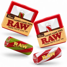 RAW Rolling Papers Candy Cane Glass Spiral Tip 12mm Limited Premium Crafted Tip picture
