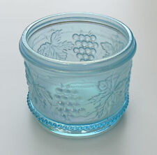 Scarce Ice Blue Northwood Carnival Glass Grape And Cable Powder Jar No Lid picture