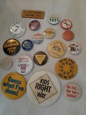 (19)Vintage Pins Buttons includes bud light Hardrock humourous med I care & more picture