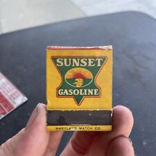 1930's Sunset Gasoline Oil Company Matchbook Matchcover picture
