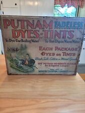 Putnam's Fadeless Dyes-Tints antique Store Counter Display Cabinet Metal/Wood picture