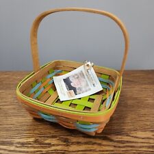 Longaberger 2017 Hostess Stained Easter Basket Lime Teal Orange SOLD 02/17 ONLY picture