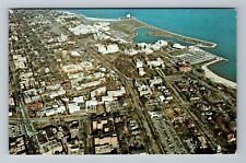 Evanston IL-Illinois, Evanston Campus, Aerial University, Vintage Postcard picture