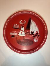 Vintage MCM 1950’s Marcelline STOYKE Red Metal BBQ Serving Tray Large 19