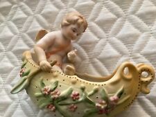 Vintage Lenwile Ardalt. Hand Painted Cupid Cherub Angel in a Boat picture