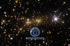 GALAXY CLUSTER MERGER WITH GRAVITATIONAL LENSING 4X6 PHOTO picture