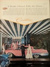 1957 Vintage Cadillac Automobile Print Ad.  Beverly Hills Hotel, Pink Tailfins  picture