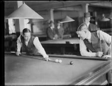 Mr Fred Lindrum and Mr Tom Newman playing billiards, Sydney, 3 - 1930s Old Photo picture