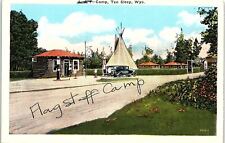 c1930 TEN SLEEP WYOMING A & F FLAGSTAFF CAMP HWY 16 WHITE BORDER POSTCARD 41-103 picture