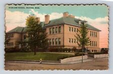 Reading MA-Massachusetts, Highland School, Antique Vintage Souvenir Postcard picture