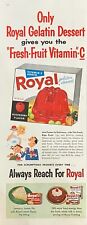 Rare 1950's Vintage Original Royal Gelatin Jello Food Cooking Ad Advertisement picture