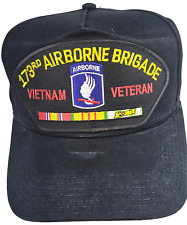 US ARMY 173RD AIRBORNE BRIGADE VIETNAM VETERAN HAT W/ RIBBONS SKY SOLDIERS picture