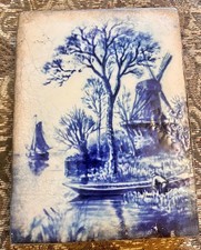 Sid Dickens T-314 Memory Block Tile "Delft Blue" Retired Dutch Scene Rare picture