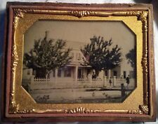 Vintage Quarter 1/4 Plate Ambrotype Photo of Victorian House Home Connecticut  picture
