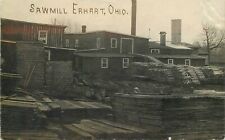Postcard RPPC Ohio Erhart Sawmill Logging lumber 1909 23-2127 picture