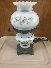 Vintage Accurate Casting Co. Inc. Hurricane Table Lamp Wildflowers 18 1/4