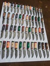 Lot of 20 HANDMADE DAMASCUS STEEL 8 INCHES SKINNER HUNTING KNIVES W/SHEATH USA picture