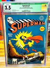 SUPERMAN #15 CGC 3.5 QUALIFIED DC COMICS 1942 GOLDEN AGE picture