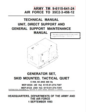 297 page 5kW TACTICAL QUIET GENERATOR SET MEP-802A -12A Maintenance Manual on CD picture