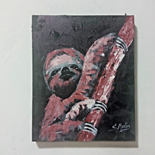 Original sloth oil painting by juan montes, amazonian artist 17 picture