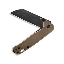 QSP Knives Penguin Liner Lock 130-G Knife Black D2 Steel & Stonewashed Brass picture