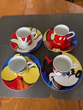 Mickey Mouse Gourmet Body Language set of 4 matching plates & mugs EUC - RARE picture